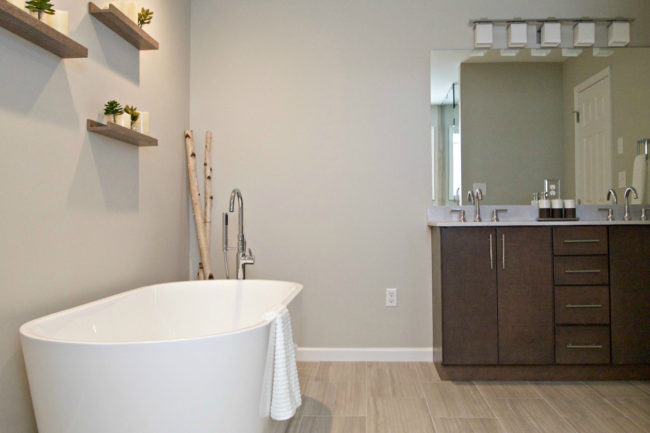 master tub vanity shelves