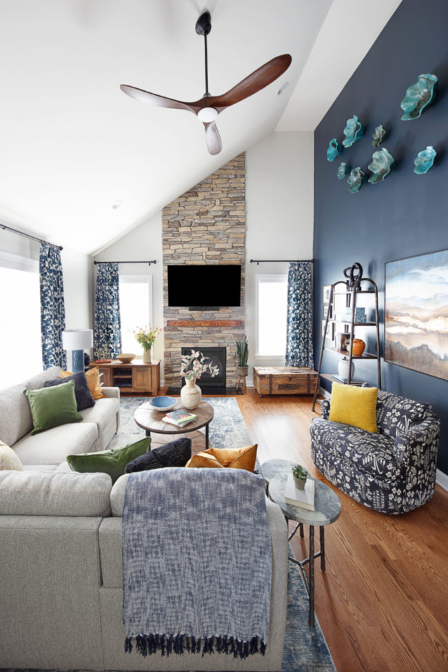 Mountain Hill stone fireplace