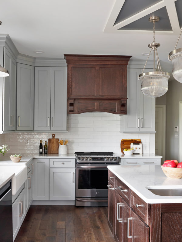 New England kitchen stained stove hood