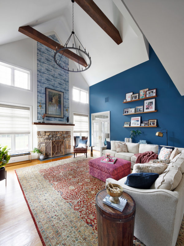 Creekview Blue Wall with Shelves